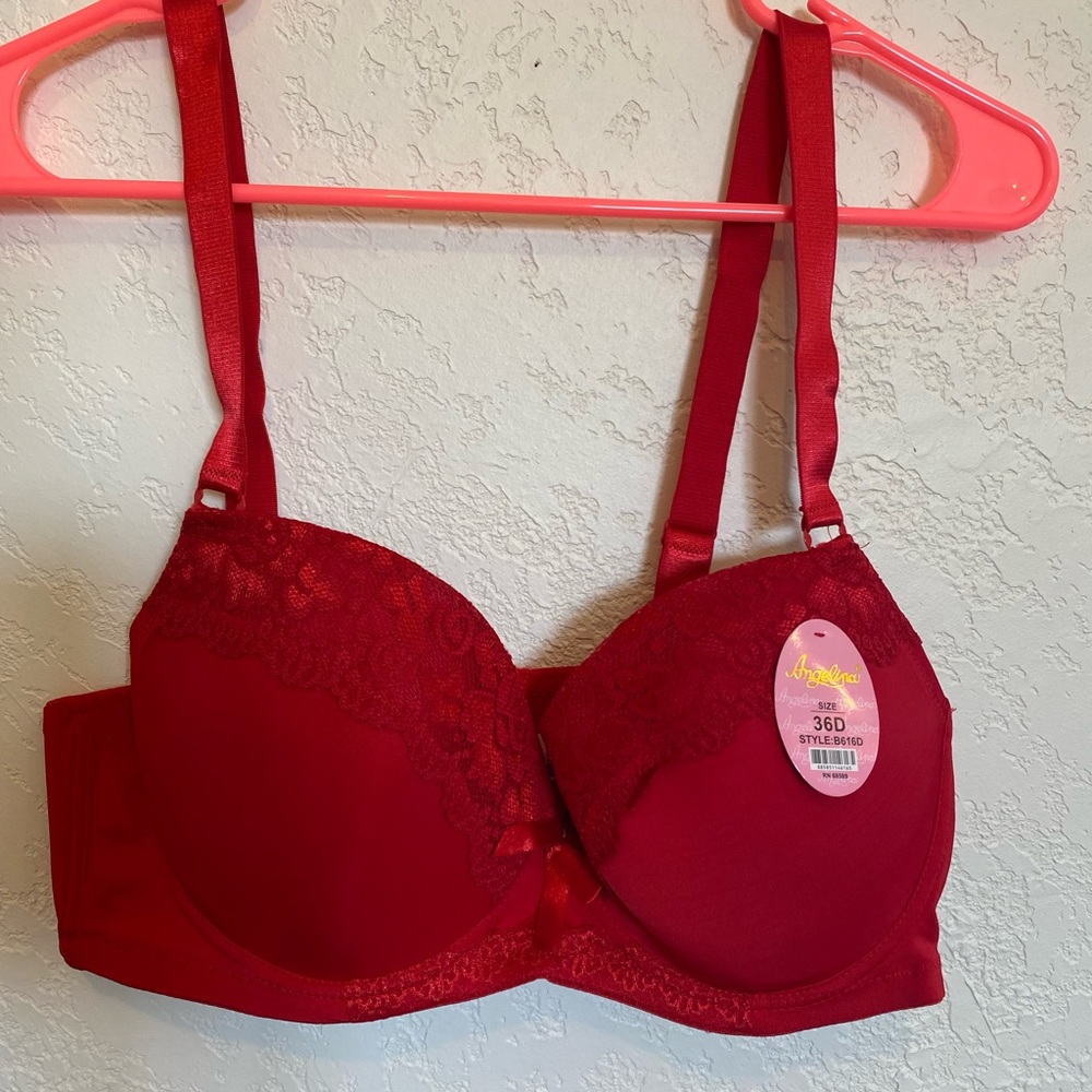 Brand new red bra